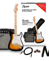 Squier Sonic Stratocaster Pack electric guitar starter kit