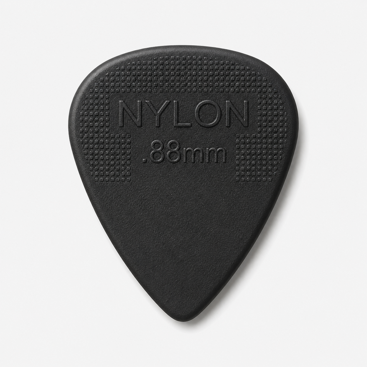 Nylon guitar pick with textured surface
