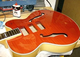 Refinished guitar body